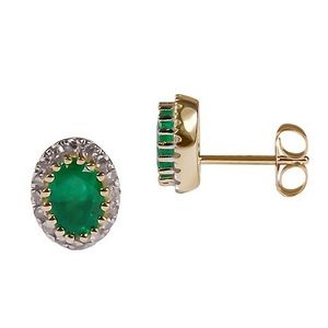 Real emerald and diamond earrings from the Bay